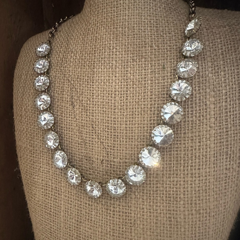 J. Crew Silver Crystal Necklace
